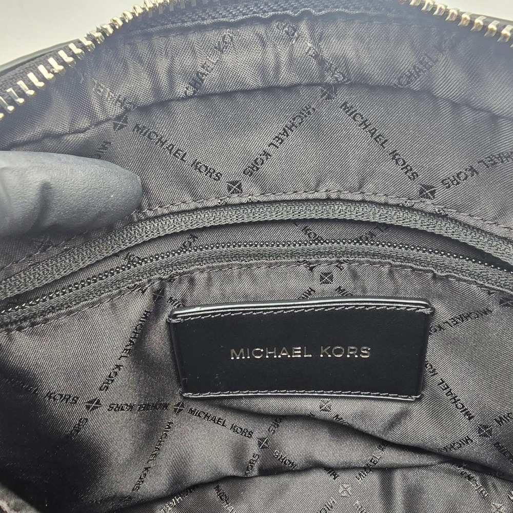 Michael Kors Black Monogram Camera Bag Red Stripe Adjustable Strap - Picture 7 of 10